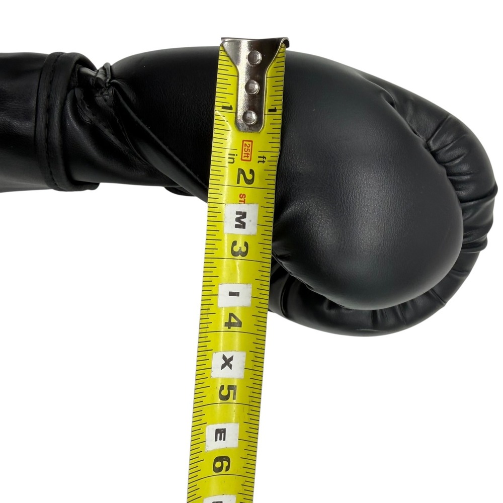 Black 12-oz Boxing Gloves Training Sparring Heavy Bag‎ Hook and Loop Closure - Picture 8 of 8